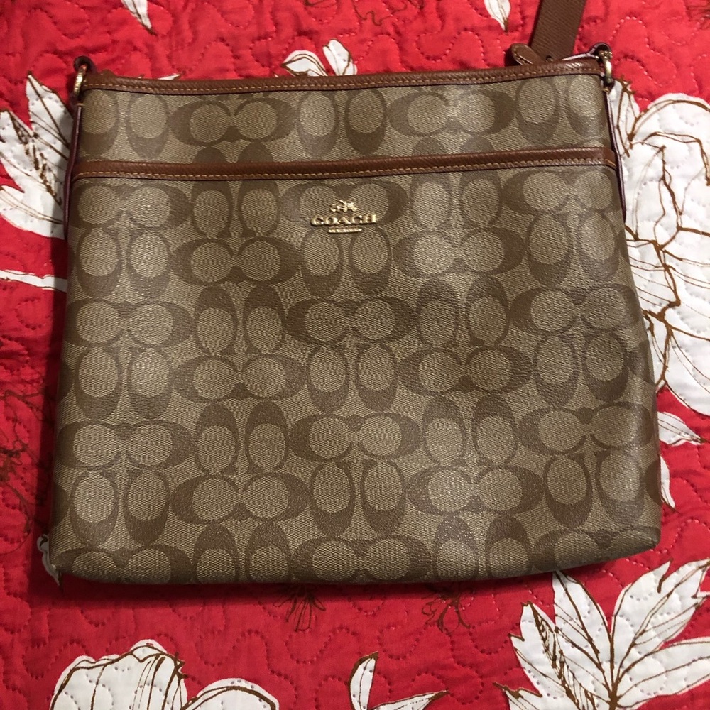 Coach signature pressed leather crossbody